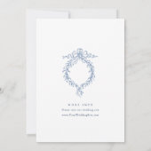 ブルーエレガントトワフランスのールガーデンブライダルシャワー 招待状 (裏面)