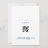 ブルーエレガントトワフランスのールガーデンブライダルルンチョン 招待状 (裏面)