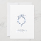 ブルーエレガントトワフランスのールガーデンブライダルルンチョン 招待状 (裏面)