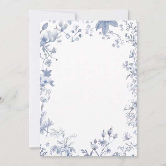 ブルーエレガントトワフランスのール結婚式招待状 招待状 (裏面)