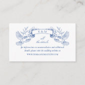 ブルーエレガントトワールバロックのサ結婚イト エンクロージャーカード (正面)