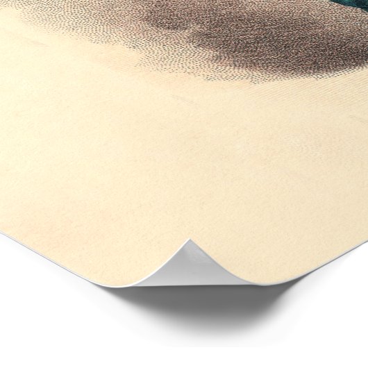 ブルーエレガントドレビクトリアンスファッション女性芸術 ポスター (角)