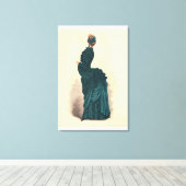 ブルーエレガントドレビクトリアンスファッション キャンバスプリント (インサイチュ (ウッドフロア))