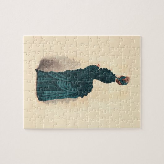 ブルーエレガントドレビクトリアンスファッション ジグソーパズル (横)