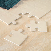 ブルーエレガントドレビクトリアンスファッション ジグソーパズル (側面)