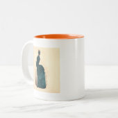 ブルーエレガントドレビクトリアンスファッション ツートーンマグカップ (正面左)