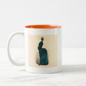 ブルーエレガントドレビクトリアンスファッション ツートーンマグカップ (左)