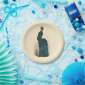 ブルーエレガントドレビクトリアンスファッション ペーパープレート (パーティー)