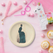 ブルーエレガントドレビクトリアンスファッション ペーパープレート (パーティー)