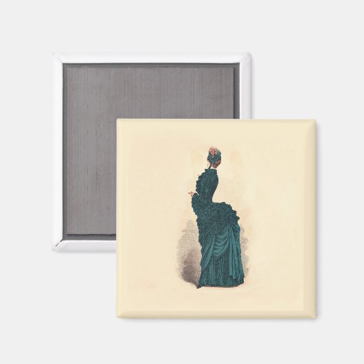 ブルーエレガントドレビクトリアンスファッション マグネット (正面/裏面)