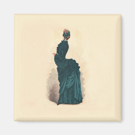 ブルーエレガントドレビクトリアンスファッション マグネット (正面)