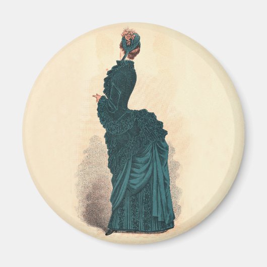 ブルーエレガントドレビクトリアンスファッション マグネット (正面)