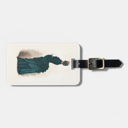 ブルーエレガントドレビクトリアンスファッション ラゲッジタグ (正面横)