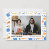 ブルーエレガントハッピーハヌッカファミリー1写真 シーズンカード (正面)