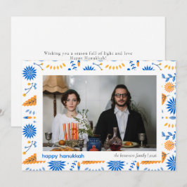 ブルーエレガントハッピーハヌッカファミリー1写真 シーズンカード