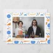 ブルーエレガントハッピーハヌッカファミリー1写真 シーズンカード (正面)