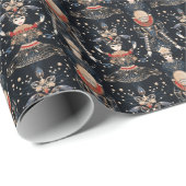 ブルーエレガントハーレクイン、ブラック ラッピングペーパー (ロールコーナー)