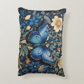 ブルーエレガントバタフライウィリアムインスパイアモリス アクセントクッション (裏面(縦))