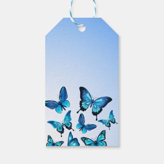 ブルーエレガントバタフライ ギフトタグ (裏面)