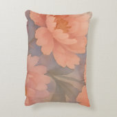 ブルーエレガントバタフライ&ピーチフローラ水彩 アクセントクッション (裏面(縦))