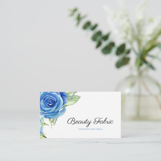 ブルーエレガントバラアパレルブティック 名刺 (スタンド正面)