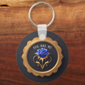 ブルーエレガントバラインゴールデンフレームとデタ華美 キーホルダー (裏面)