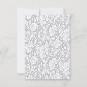 ブルーエレガントバラウェディング日付カードを保存 出欠カード (裏面)