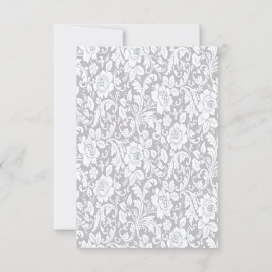 ブルーエレガントバラウェディング日付カードを保存 出欠カード (裏面)