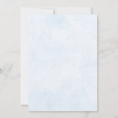 ブルーエレガントバラグリーンリーバプテスマ《キリスト教》洗礼式や命名式 招待状 (裏面)