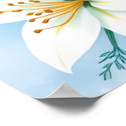 ブルーエレガントバラフローラアートプリント ポスター (角)