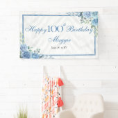 ブルーエレガントバラフローラ100th誕生日パーティー 横断幕 (インサイチュ)