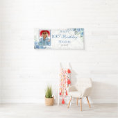 ブルーエレガントバラフローラ100th誕生日パーティー 横断幕 (インサイチュ)