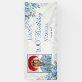 ブルーエレガントバラフローラ100th誕生日パーティー 横断幕 (縦)