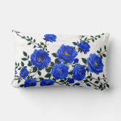 ブルーエレガントバラブランチデザイン ランバークッション (裏面)