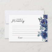 ブルーエレガントバラ葬儀共有メモリカード 出欠カード (正面)