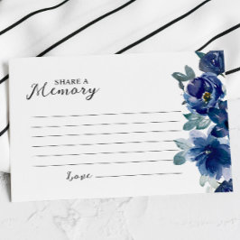 ブルーエレガントバラ葬儀共有メモリカード 出欠カード