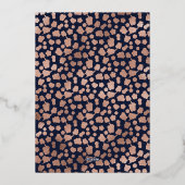 ブルーエレガントバラ金ゴールドフォトハッピーホリデイ 箔シーズンカード (裏面)