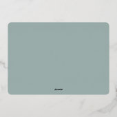 ブルーエレガントバラ金ゴールドボーホクリスマス 箔シーズンカード (裏面)