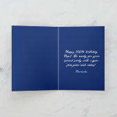 ブルーエレガントバラ100誕生日 カード (内部)