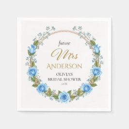 ブルーエレガントバラ&ベビーの息 スタンダードカクテルナプキン