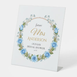 ブルーエレガントバラ&ベビーの息 台座サイン