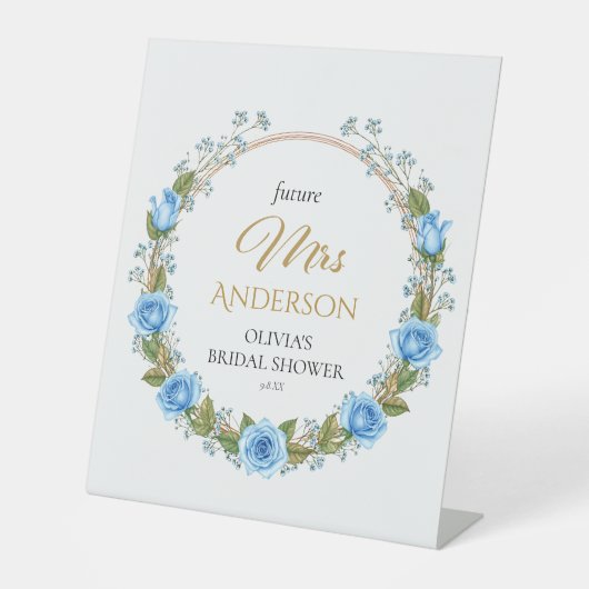 ブルーエレガントバラ&ベビーの息 台座サイン (正面)