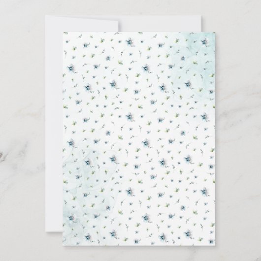 ブルーエレガントバルーンバプテスマ招待状 招待状 (裏面)