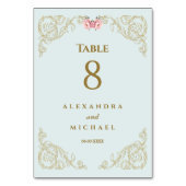 ブルーエレガントバ華美ロケ結婚ス テーブルナンバー (正面)