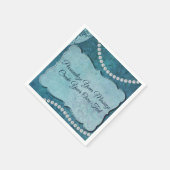 ブルーエレガントパールが特別な機会にパーソナライズ スタンダードカクテルナプキン (角)