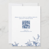 ブルーエレガントビクトリアンフローラブライダルルンチョン 招待状 (裏面)