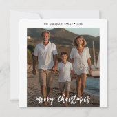 ブルーエレガントビーチマリンク航海のリスマス シーズンカード (正面)