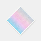 ブルーエレガントピンクシルバーグリッターデザイン スタンダードカクテルナプキン (角)