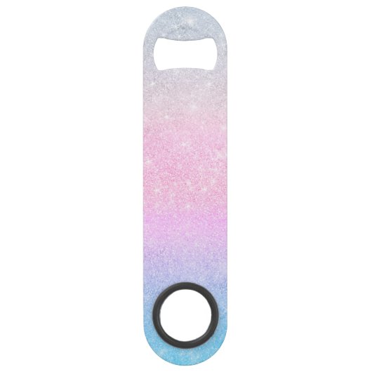 ブルーエレガントピンクシルバーグリッターデザイン スピード栓抜き (正面)