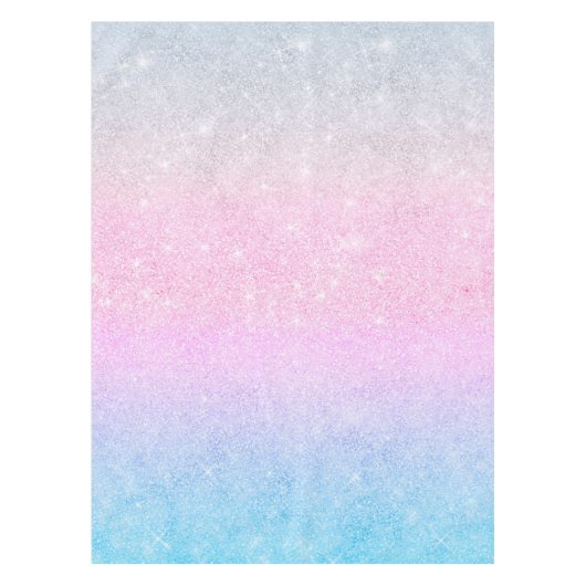 ブルーエレガントピンクシルバーグリッターデザイン テーブルクロス (正面)